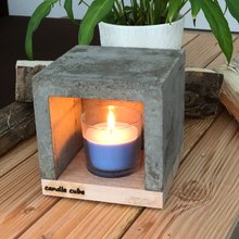 candle cube Teelicht Tisch Kamin Beton mit Duftkerze Seawind