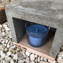 candle cube Teelicht Tisch Kamin Beton mit Duftkerze Seawind