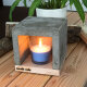 candle cube© Teelicht Tisch Kamin Beton mit Duftkerze Seawind
