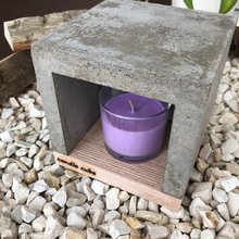 candle cube Teelicht Tisch Kamin Beton mit Duftkerze Lavender Fields