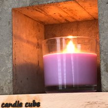 candle cube Teelicht Tisch Kamin Beton mit Duftkerze Lavender Fields