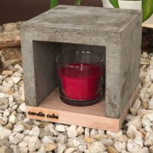 candle cube Teelicht Tisch Kamin Beton mit Duftkerze Wild Berries