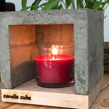 candle cube Teelicht Tisch Kamin Beton mit Duftkerze Wild Berries