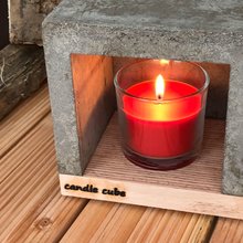 candle cube Teelicht Tisch Kamin Beton mit Duftkerze Wild Berries