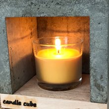 candle cube Teelicht Tisch Kamin Beton mit Duftkerze Exotic Fruits