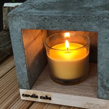 candle cube Teelicht Tisch Kamin Beton mit Duftkerze Exotic Fruits