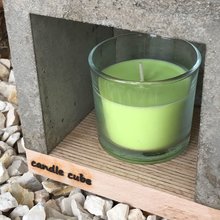candle cube Teelicht Tisch Kamin Beton mit Duftkerze Juicy Apple
