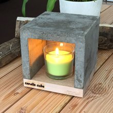 candle cube Teelicht Tisch Kamin Beton mit Duftkerze Juicy Apple