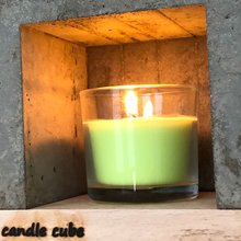 candle cube Teelicht Tisch Kamin Beton mit Duftkerze Juicy Apple