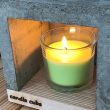 candle cube Teelicht Tisch Kamin Beton mit Duftkerze Juicy Apple
