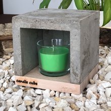 candle cube Teelicht Tisch Kamin Beton mit Duftkerze Flower Garden
