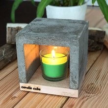 candle cube Teelicht Tisch Kamin Beton mit Duftkerze Flower Garden