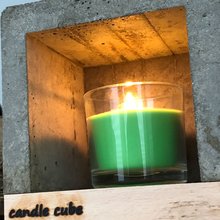 candle cube Teelicht Tisch Kamin Beton mit Duftkerze Flower Garden