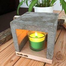 candle cube Teelicht Tisch Kamin Beton mit Duftkerze Flower Garden
