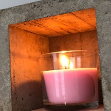 candle cube Teelicht Tisch Kamin Beton mit Duftkerze English Rose