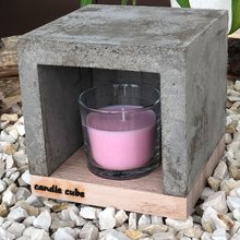 candle cube Teelicht Tisch Kamin Beton mit Duftkerze English Rose