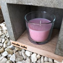 candle cube Teelicht Tisch Kamin Beton mit Duftkerze English Rose