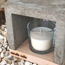 candle cube Teelicht Tisch Kamin Beton mit Duftkerze Soft Cotton