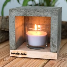 candle cube Teelicht Tisch Kamin Beton mit Duftkerze Coconut Island