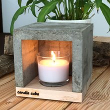candle cube Teelicht Tisch Kamin Beton mit Duftkerze Soft Creme