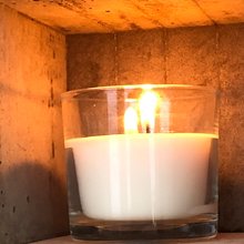 candle cube Teelicht Tisch Kamin Beton mit Duftkerze Soft Creme