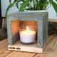 candle cube© Teelicht Tisch Kamin Beton mit Duftkerze Soft Creme