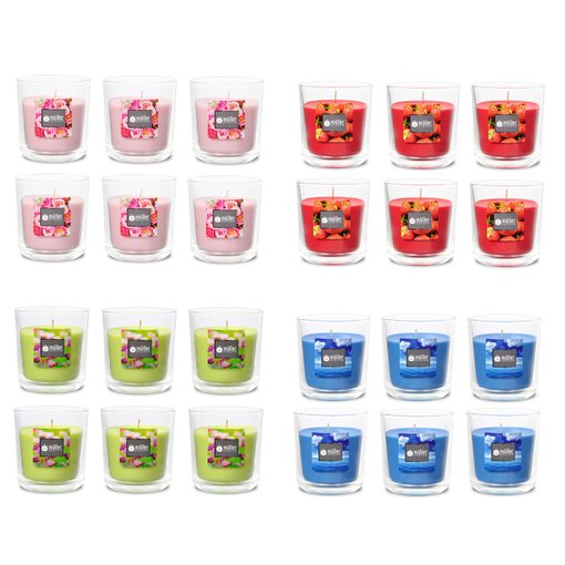 Duft-Kerzenglas 65/70 mm Set 6 Stk. Verschiedene Aromen