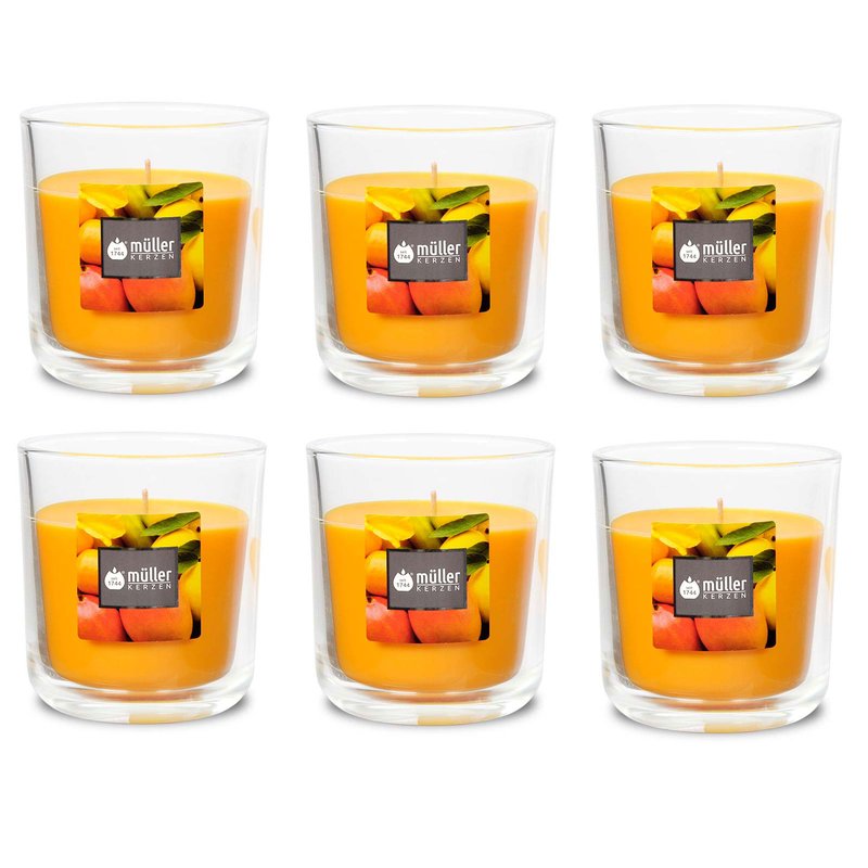 Duft-Kerzenglas 65/70 mm Set 6 Stk. Exotic Fruits