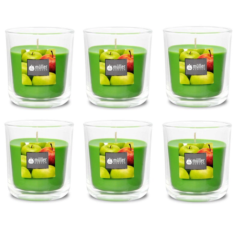 Duft-Kerzenglas 65/70 mm Set 6 Stk. Juicy Apple