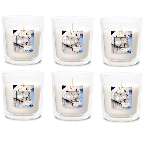 Duft-Kerzenglas 65/70 mm Set 6 Stk. Soft Cotton