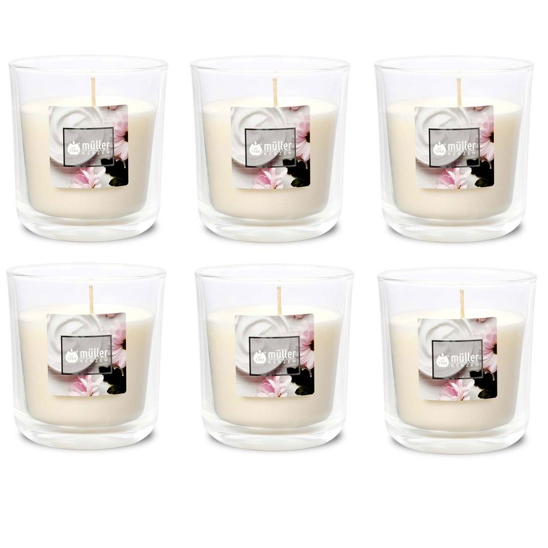 Duft-Kerzenglas 65/70 mm Set 6 Stk. Soft Creme