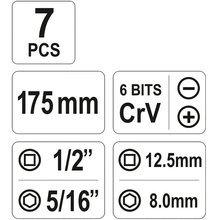 Hand-Schlagschrauber 1|2 Zoll mit 6 Bits YT-28003