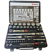 Wrth Knarrenkasten 1/4 + 1/2 Zoll Multisteckschlssel-Sortiment 56 Teile