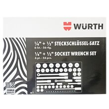 Wrth Knarrenkasten 1/4 + 1/2 Zoll Multisteckschlssel-Sortiment 56 Teile