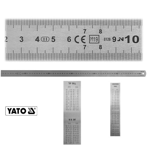 Edelstahl Lineal 600 mm YT-70723