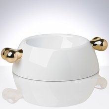 BELLOMANIA Hundenapf Atrium Classic weiss / gold Gr. M Typ A-CGW-M
