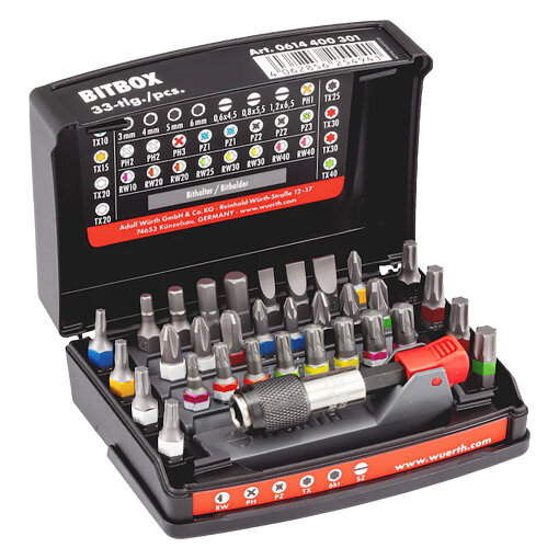 Würth Bit-Sortiment 1/4 Zoll mit Gürtelclip 33-tlg. 0614400301 Orsy-Bitbox