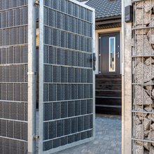 ECI  Poly-Rattan Sichtschutzstreifen fr Doppelstabzaun 19 | 255cm Braun RD01 1 Rolle