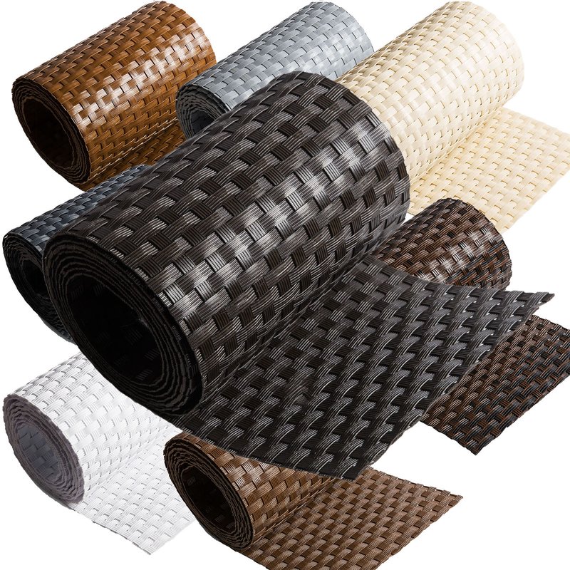 ECI  Poly-Rattan Sichtschutzstreifen fr Doppelstabzaun 19 | 255cm Dunkel Braun RD02 1 Rolle
