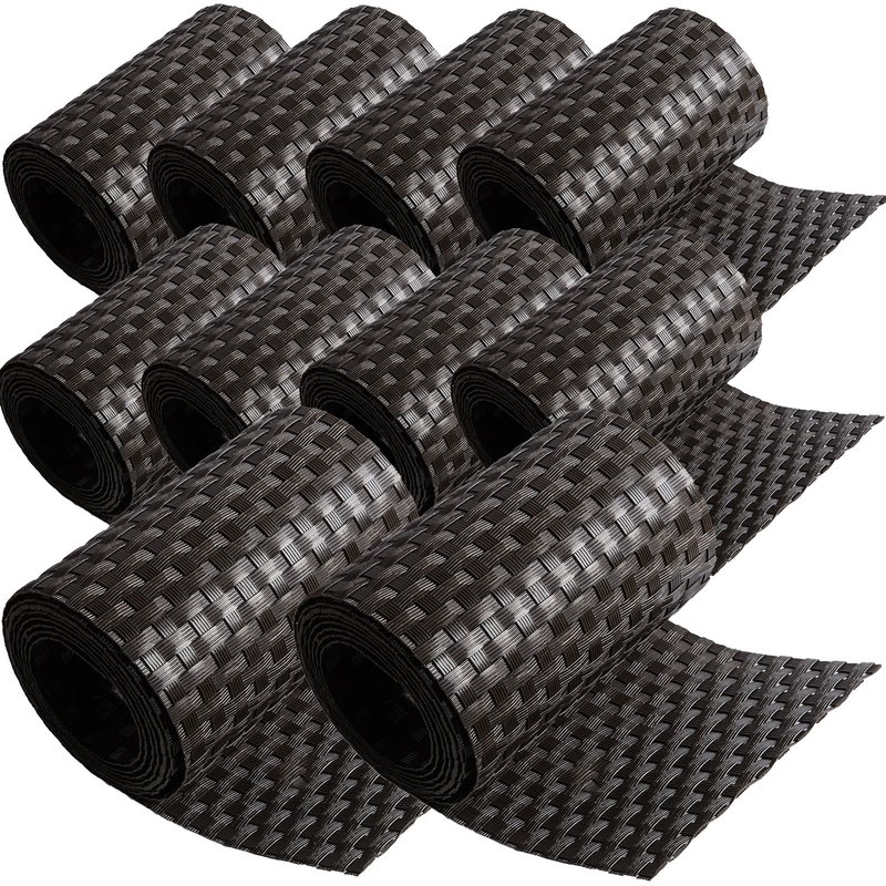 ECI  Poly-Rattan Sichtschutzstreifen fr Doppelstabzaun 19 | 255cm Dunkel Braun RD02 10 Rollen