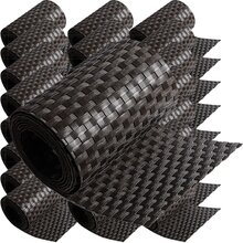 ECI  Poly-Rattan Sichtschutzstreifen fr Doppelstabzaun 19x255cm Dunkel Braun RD02 25 Rollen
