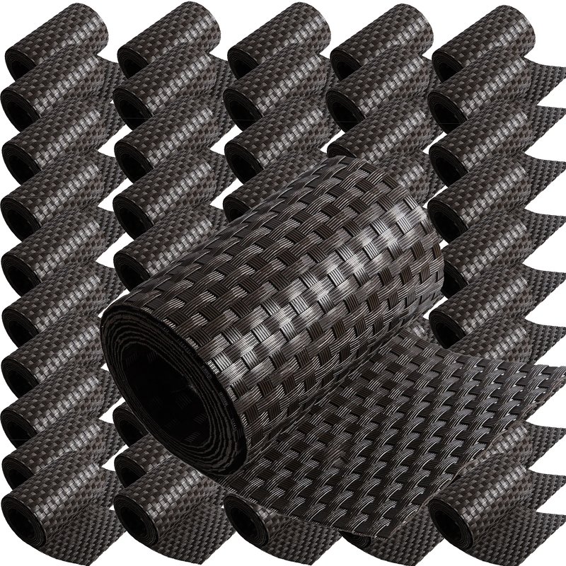 ECI  Poly-Rattan Sichtschutzstreifen fr Doppelstabzaun 19 | 255cm Dunkel Braun RD02 50 Rollen