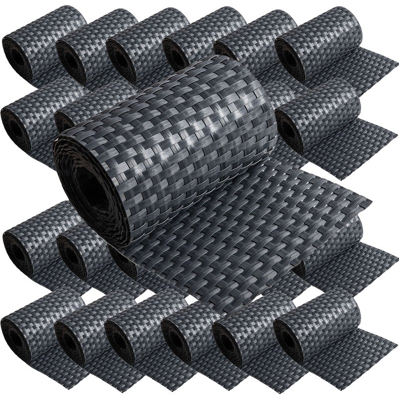 ECI  Poly-Rattan Sichtschutzstreifen fr Doppelstabzaun 19 | 255cm Anthrazit RD03 25 Rollen