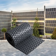 ECI  Poly-Rattan Sichtschutzstreifen fr Doppelstabzaun 19 | 255cm Anthrazit RD03 50 Rollen
