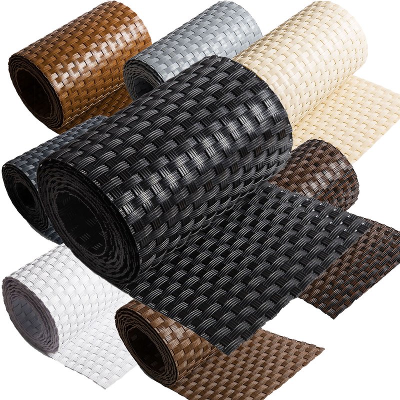 ECI  Poly-Rattan Sichtschutzstreifen fr Doppelstabzaun 19 | 255cm Schwarz RD04 1 Rolle
