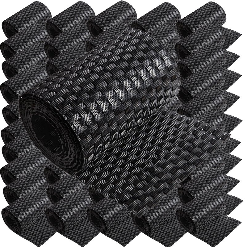 ECI  Poly-Rattan Sichtschutzstreifen fr Doppelstabzaun 19 | 255cm Schwarz RD04 50 Rollen