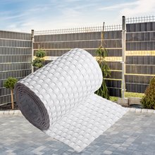 ECI  Poly-Rattan Sichtschutzstreifen fr Doppelstabzaun 19 | 255cm Wei RD07 10 Rollen
