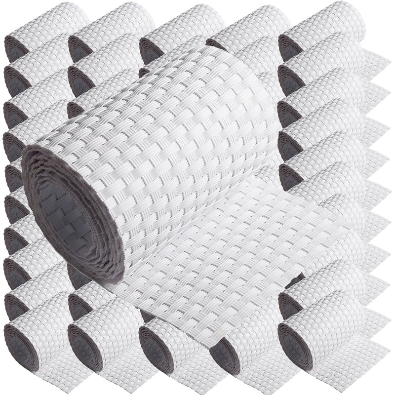 ECI  Poly-Rattan Sichtschutzstreifen fr Doppelstabzaun 19 | 255cm Wei RD07 50 Rollen