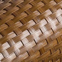 ECI  Poly-Rattan Sichtschutzstreifen fr Doppelstabzaun 19 | 255cm Hell Braun RD13 5 Rollen
