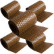 ECI © Poly-Rattan Sichtschutzstreifen für Doppelstabzaun 19 | 255cm Hell Braun RD13 5 Rollen